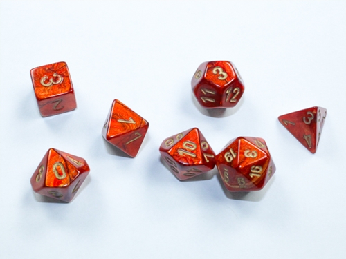 Mini Scarab hedral Sky-silver Dice Set - RPG Dice set - Chessex
